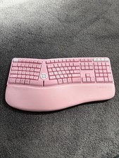 Pink Wireless Ergonomic Keyboard Split Arch Cushioned Model: Meetion DirectorW 2