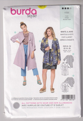 6213 BURDA Style - COAT & JACKET - Sz 18/20/22/24/26/28