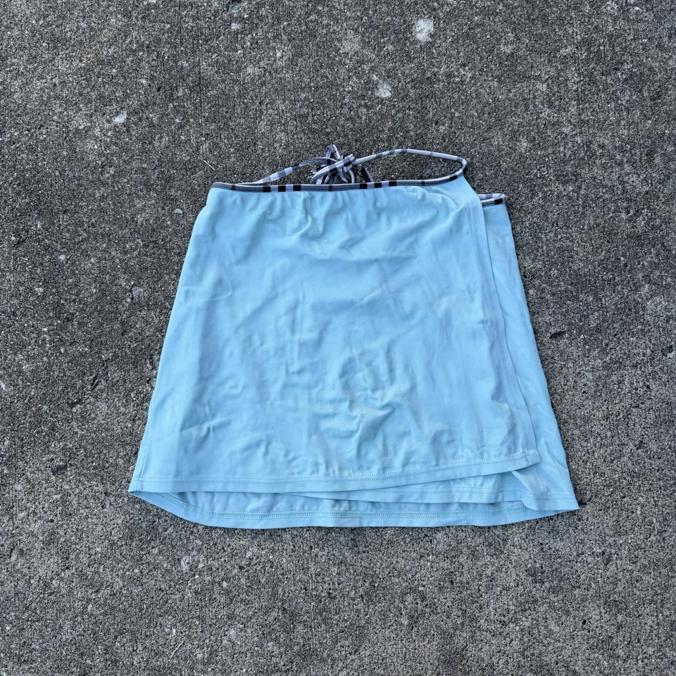 Burberry купальный костюм саронг надежном юбка размер M синий Nova чек винтажный Y2K плавать прикрыть - Изображение 2 из 4