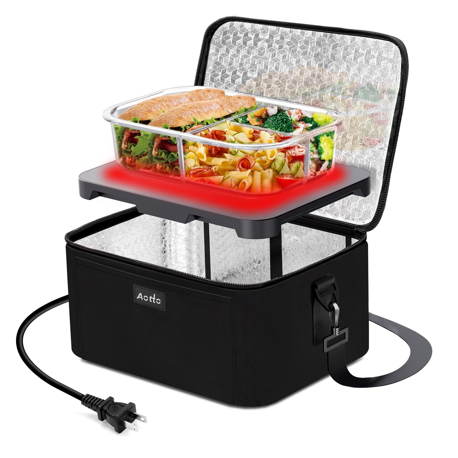 Aotto Portable Oven Electric Lunch Box Food Heater - 80W Heated Lunch Box Food W