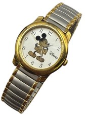 Disney Mickey Mouse Gold Silver Two Tone Watch Seiko SII New Battery Expansion
