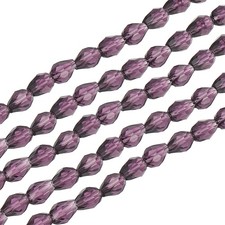 325 Pcs Teardrop Faceted Glass Crystal Beads for Jewelry Making, Violet