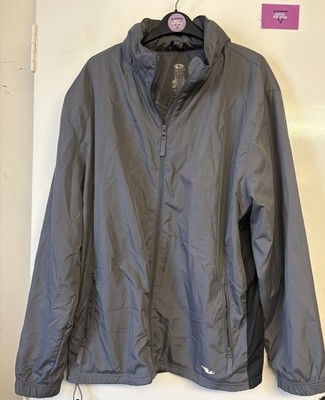 Athletic Works leichte Herren-Regenjacke grau mit Reißverschluss & Kapuze UK Größe XL