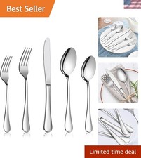 E-far 40-Piece Stainless Steel Silverware Set for 8 - Classic  Durable Design