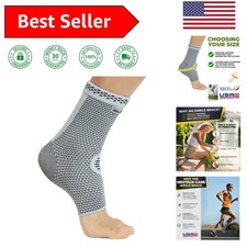 Versatile Gray Ankle Support Sleeve for Men  Women - X-Small, Right  Left Fit