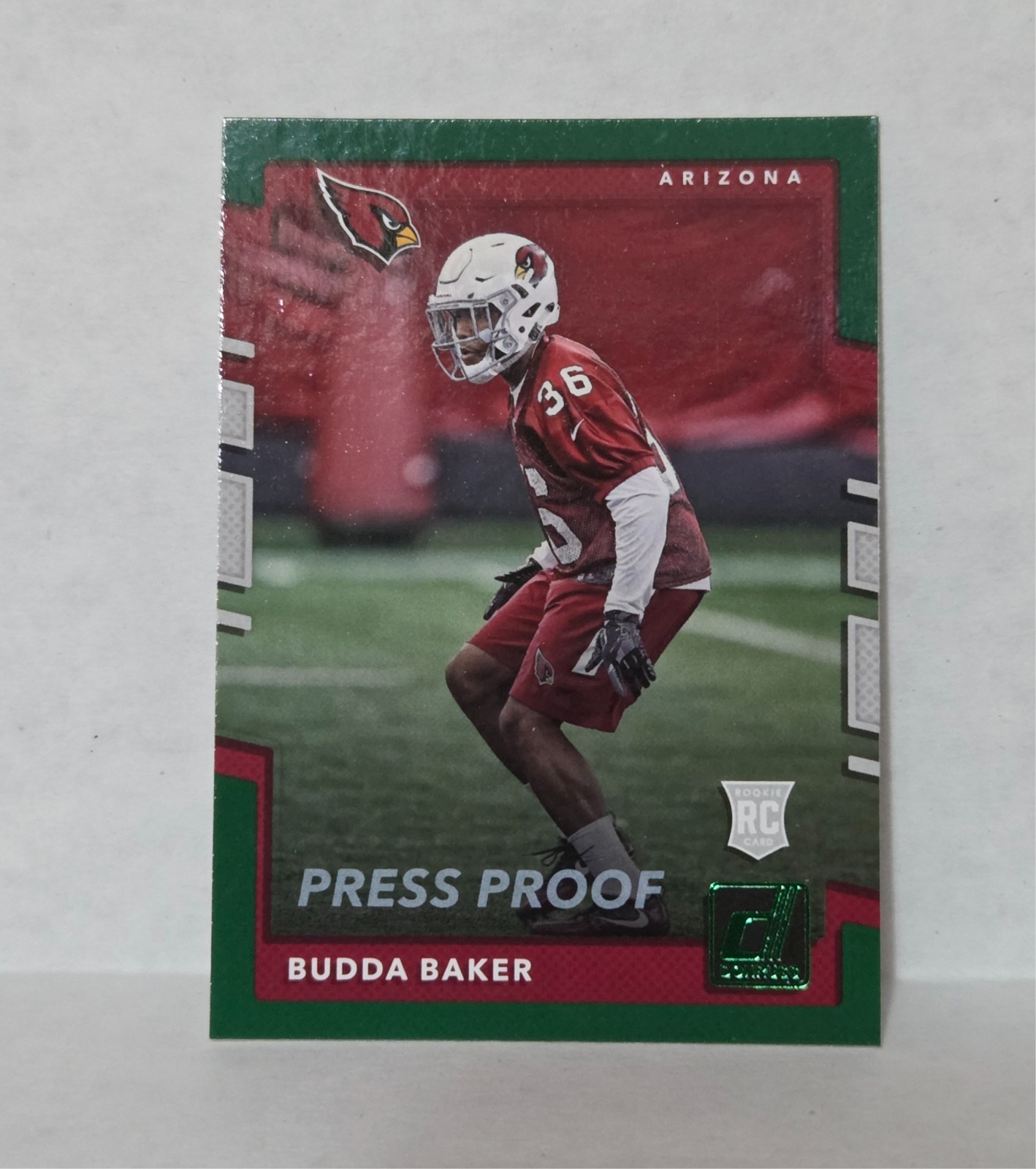 2017 Panini Donruss Rookies Budda Baker #399 Green Press Proof RC