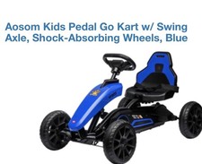 Aosom Kids Pedal Go Kart, Outdoor Ride on Toy with Adjustable Seat, Swing Axle,