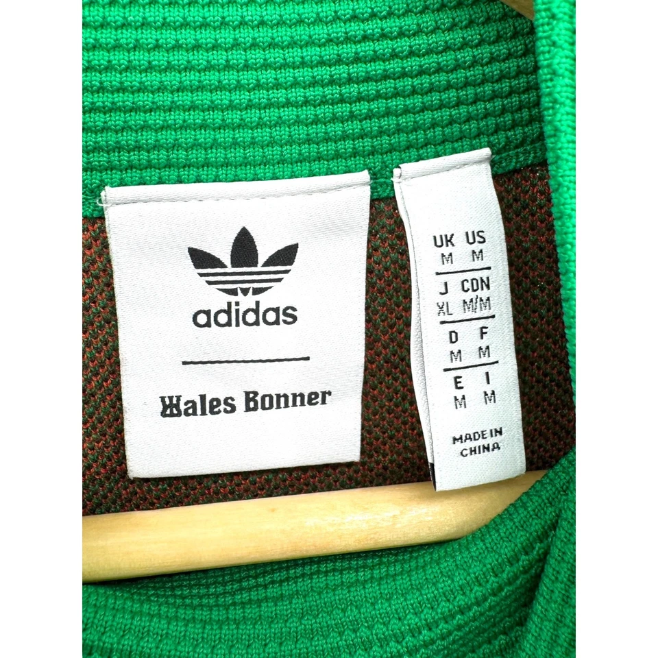 阿迪达斯 x Wales Bonner Geo 针织高领上衣绿色橙色复古长袖 M — 第 4/4 张图片