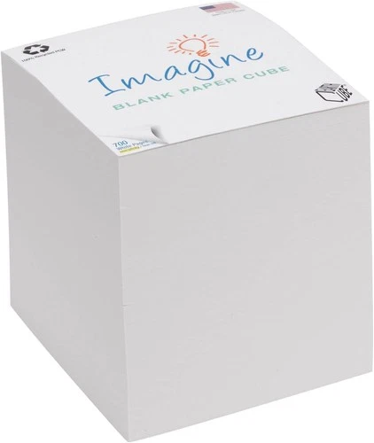 Blank White 3.5 Inch Note Cube (Not Sticky)