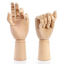 2 Pack 11.4" Wooden Hand Model, Artist Drawing Figure with Posable Fingers,