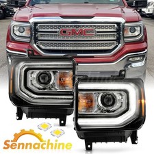 2016-2018 Gmc Sierra 1500 Hidxenon Type Led Drl Projector Headlights Headlamps