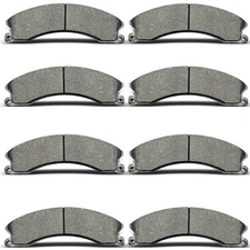 Front & Rear Ceramic Brake Pads Set For Chevy Silverado GMC Sierra 2500 3500 HD