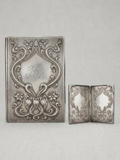 Art Nouveau Sterling Silver (.925) Hinged Card Case Monogram, Dated May 6 1905