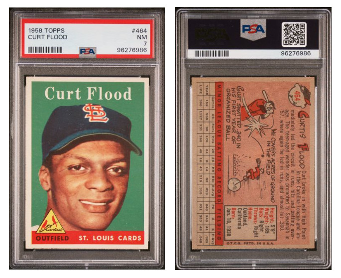 1958 Topps Curt Flood Rc Rookie #464  PSA 7 NM