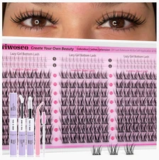 Wispy Lash Clusters with Bottom Lashes Natural Lash Extension Kit Short Eyelash