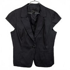 Ann Taylor Women  s Classic Pint stripe Sleeveless Blazer Any Occasion Size 12