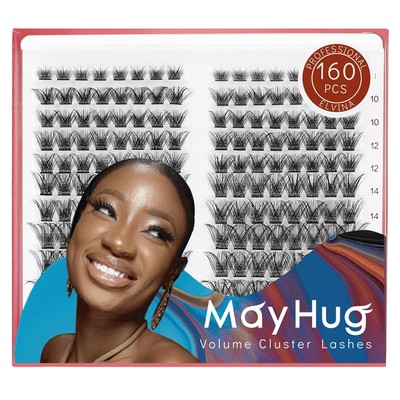 160pc DIY Lash Clusters - 8-18mm Mixed Lengths, D Curl, Reusable, Salon Effect
