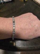 12ct VVS1 5mm MULTI-COLOR MOISSANITE TENNIS BRACELET 7inch 925 Sterling Silver