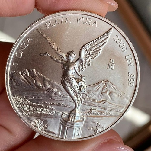 MESSICO 1 ONCIA OZ 2000 LIBERTAD ARGENTO SILVER PURO 999 FIOR DI CONIO UNC