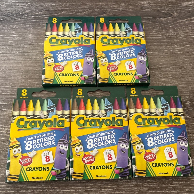 Lot of 5 BOXES NEW Crayola Crayons Limited Edition With 8 retired colors 