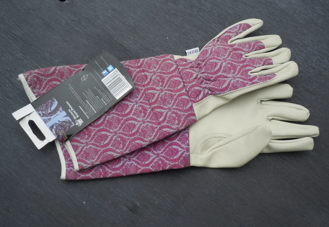 Briers Ladies Gardening Gloves faux leather palms, long sleeves New With Tags