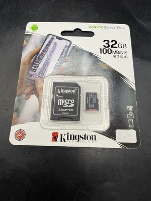 Kingston 32GB Canvas Select Plus Micro SDHC Card Up To 100 MB/S W Adapter