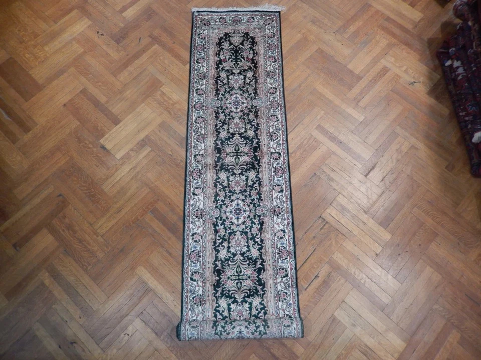 Зеленый ковер-дорожка из искусственного шелка 2 фута x 12 футов 22895 - Изображение 2 из 4