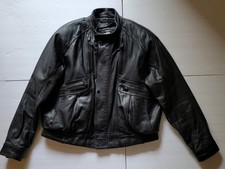 Harley Davidson Black Leather Jacket Mens sz 50 Reg vintage has pinholes
