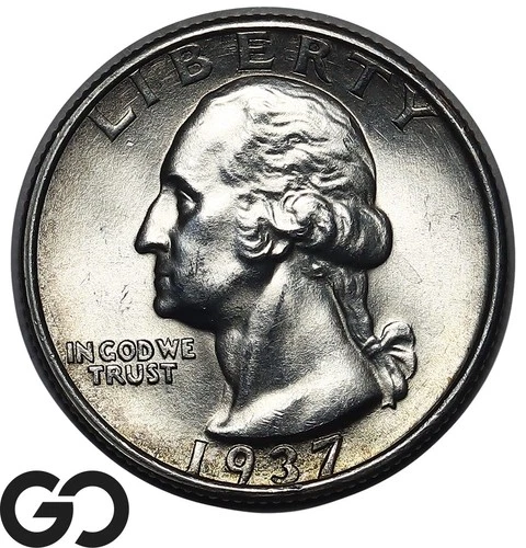 1937-S Washington Quarter, Tough This Nice, Solid Gem BU++ Better Date