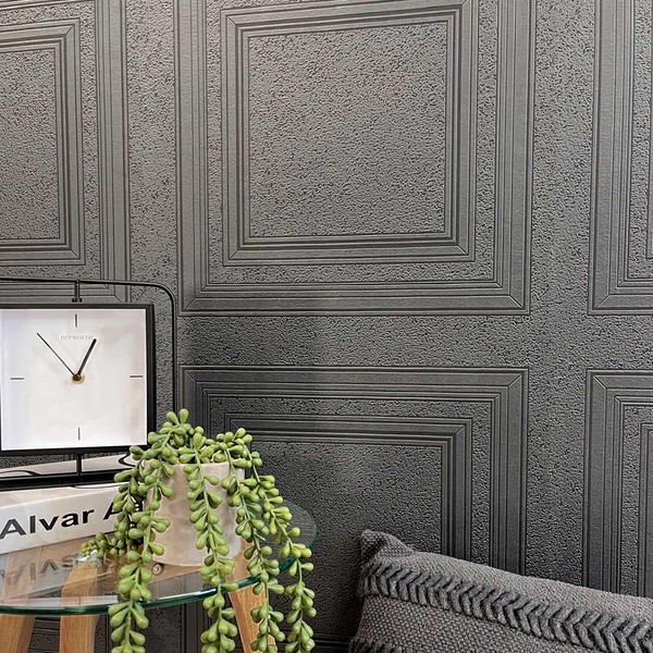 Belgravia 5850 Metallic Vinyltapete Schwer Texturiert Kacheloptik Schwarz-image
