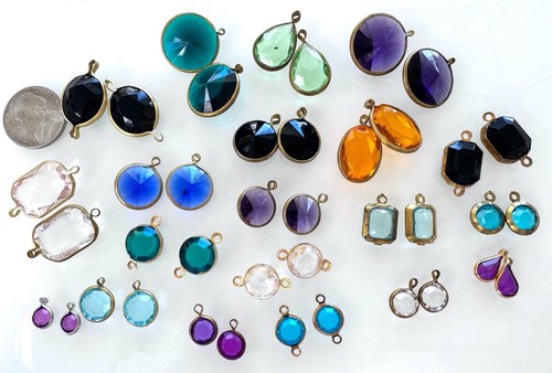 Vintage Metal Wrapped Lucite Charms Lot 40