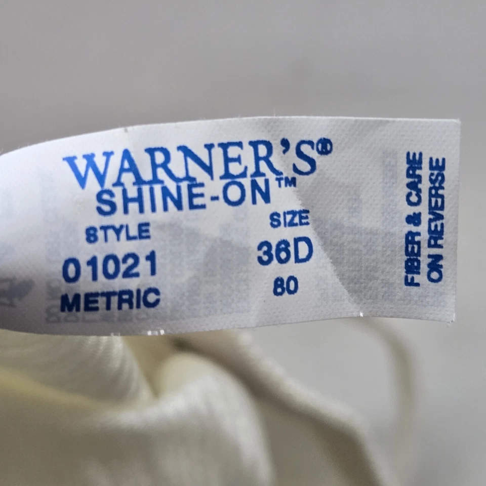 Warner's Women Bra 36D Ivory SHINE ON Adjustable Strap Front Closure - Image 3 of 4