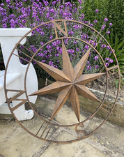 Large Compass Metal Garden Outdoor Wall Art Plaque 75cm Diameter