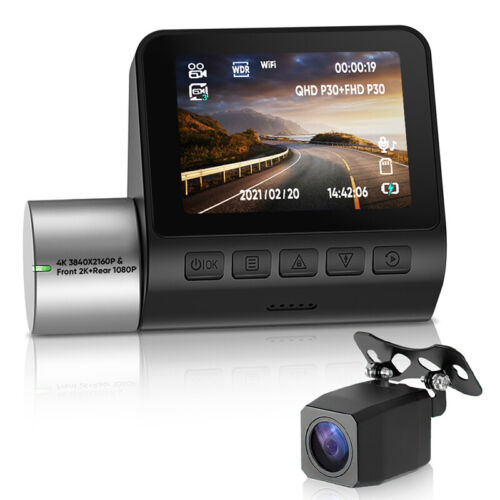 Dash Cam 1080P GPS 4K WiFi voiture caméra de tableau de bord double vue caméra voiture DVR 24H moniteur - Photo 1 sur 14