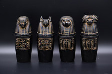 Rare Ancient Egyptian Antiquities Set Canopic sons of Horus Egyptian Statues BC