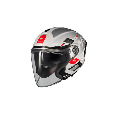 Jethelm MT HELMETS COSMO SV SILENCE A2 grau/weiß glänzend