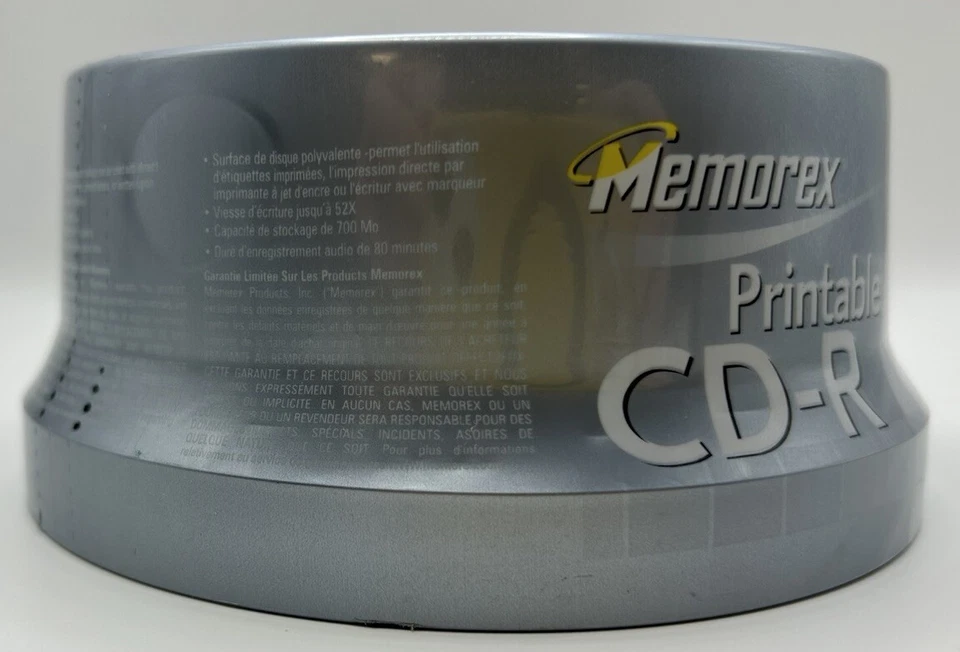 Memorex Printable CDR 700mb 80min 52x Factory Sealed Data Storage 30 Count New - Image 4 of 4