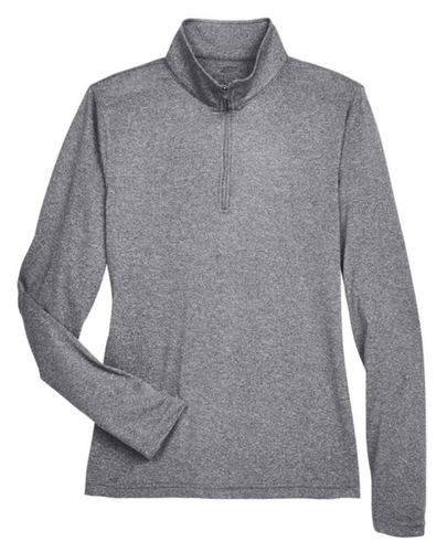 UltraClub - 8618W Ladies' Cool & Dry Heathered Performance Quarter-Zip Pullover - Picture 6 of 20