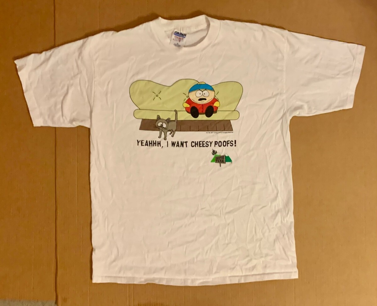 XL) Vintage South Park T-Shirt Cartman I Want Cheesy Poofs 1997