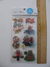 Recollections Dimensional Stickers VIETNAM 8 Pieces NIP