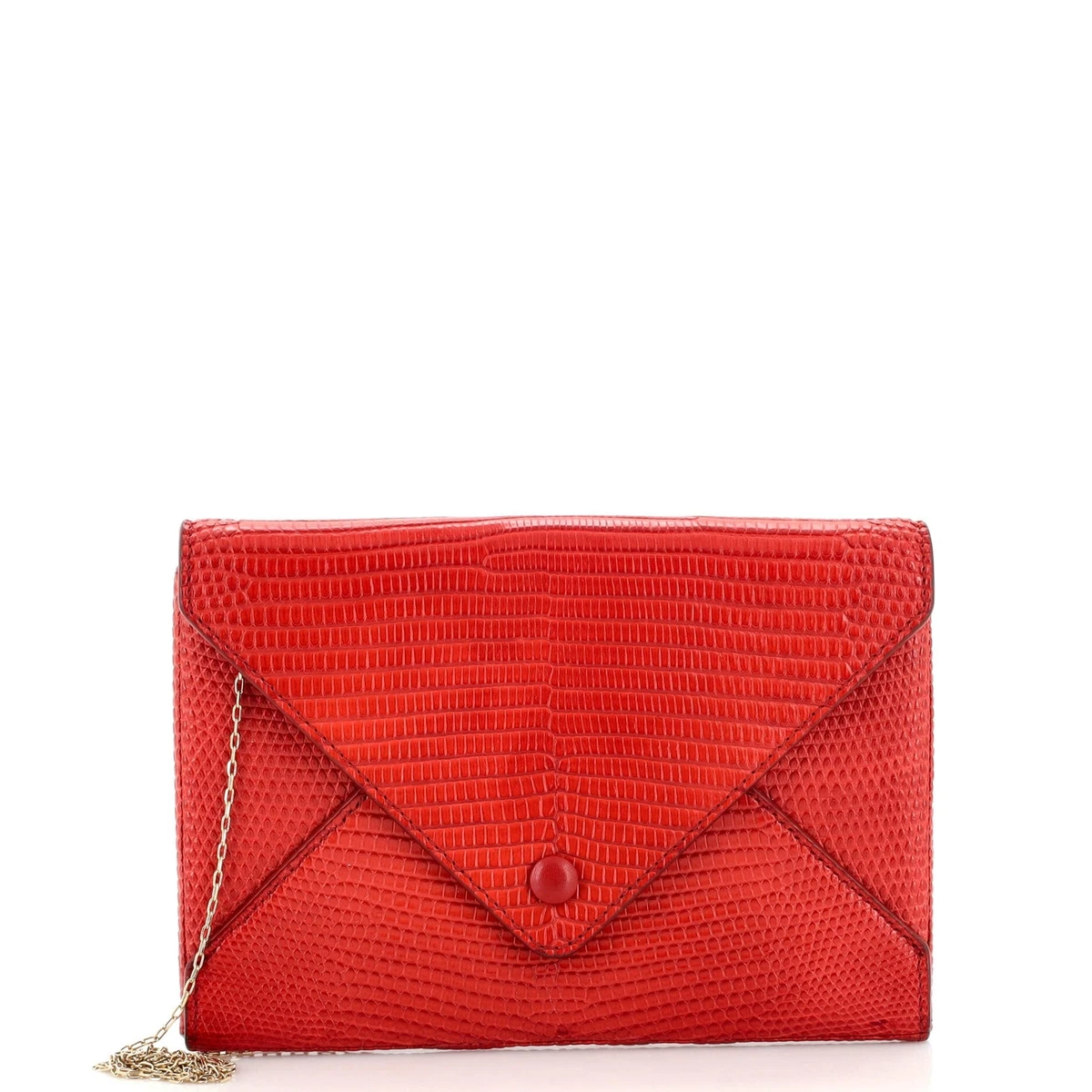 The Row Envelope Chain Crossbody Bag Lizard Small Red