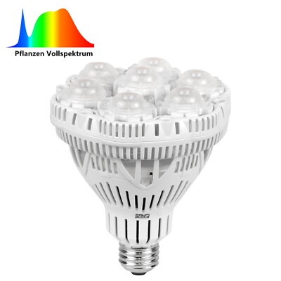SANSI Grow LED Pflanzenlampe Vollspektrum Pflanzenzelt 36W Grow Box Birne E27 CE