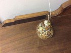 Vintage Pear Shaped Crackle Gold And Silver Glass Christmas Ornament 4”x3” — photo 2