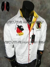 Mens ABSOLUTE REBELLION White Shirt Embroidered WORLD CUP SOCCER GERMANY