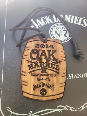 Jack Daniel's 2014 Oak Barrel Half Marathon Wood Medallion with Lanyard