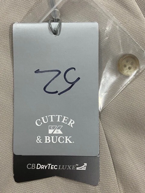 NWT Men's Cutter & Buck DryTech Luxe Dress Shorts Size 50 Pleated 8" Inseam Tan - Image 3 of 4