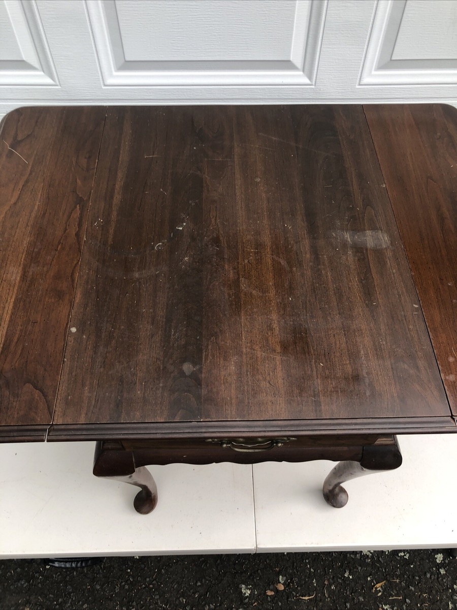 Ethan Allen Georgian Court Cherry Wood Drop Leaf End Side Table 11