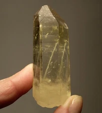 Natural Clear and Citrine Quartz Point w/Key, Extra Facets 57.4g
