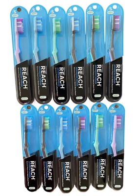 12 Pack Professional Reach Advanced Design Soft Full Head Toothbrush 7212