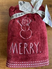 New Rae Dunn MERRY. CHRISTMAS. Hand Towel, Set of 2, 16x30" Set/2 BNIP FREE SHIP